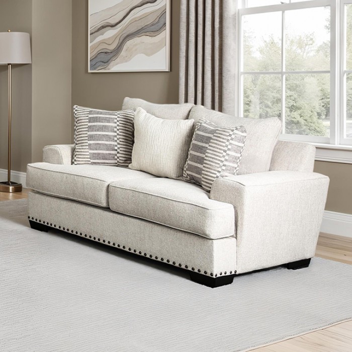 Gervais Transitional Wide Flare Track Arms Loveseat