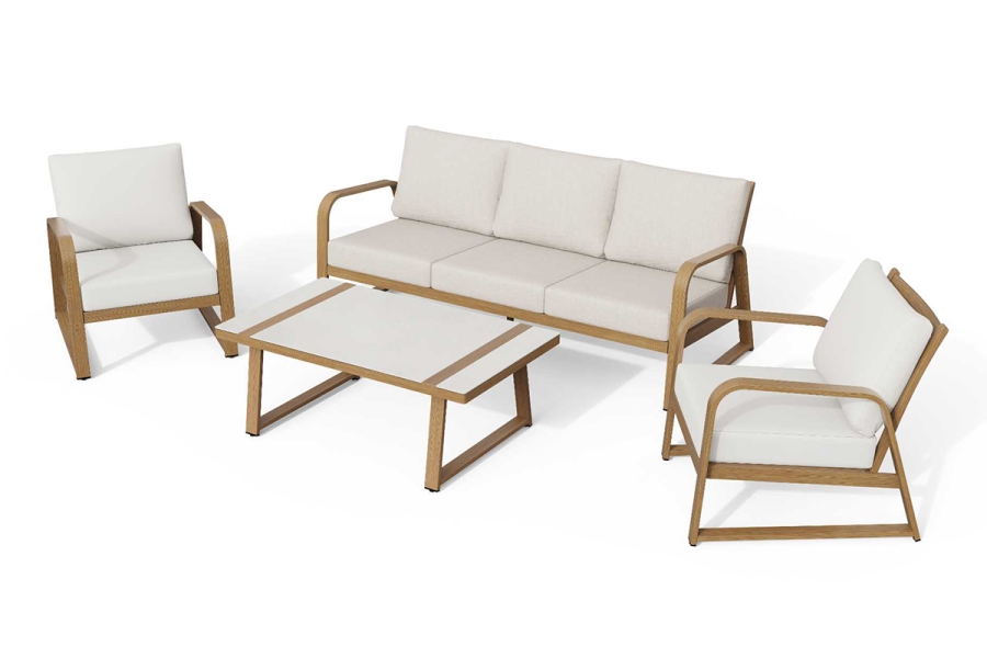 McKinley 4 Pcs Patio Conversation Sofa Set