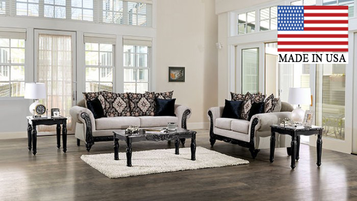 Molfetta Faux Wood Carved Detail Sofa