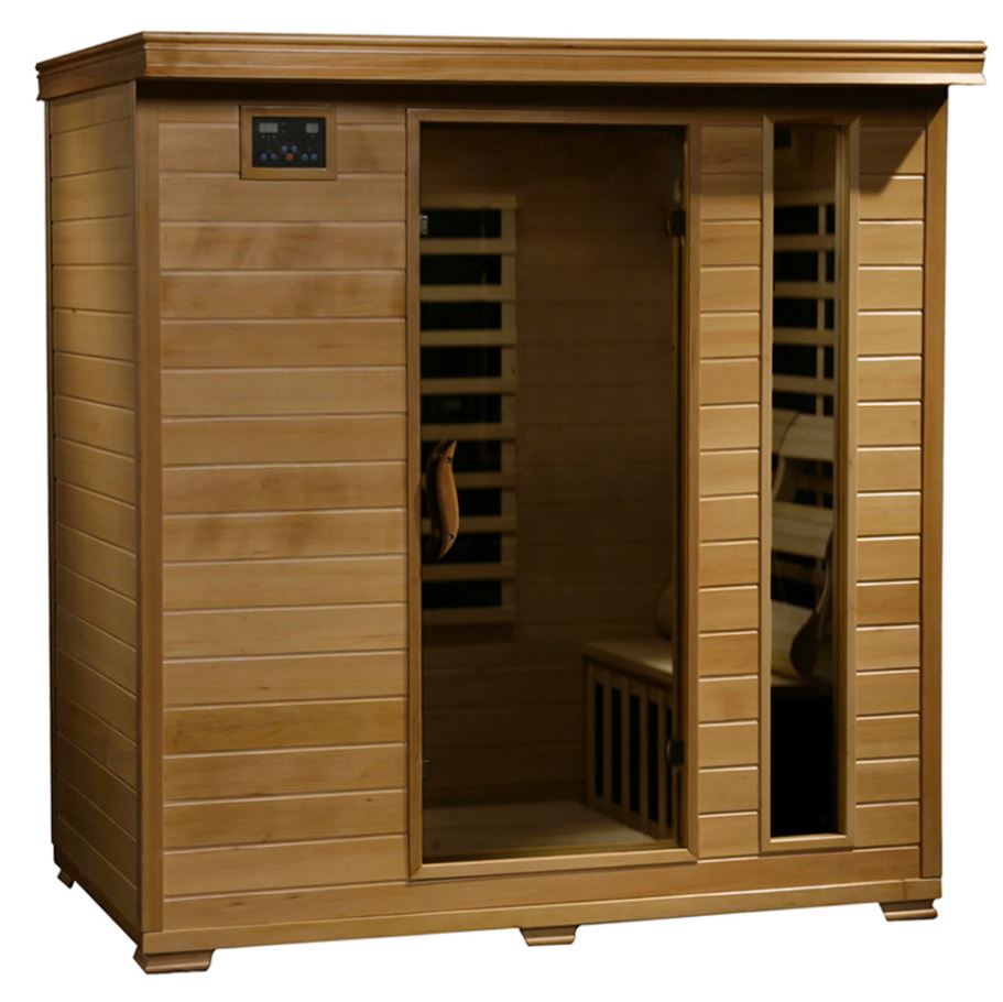 Monticello 4-Person Hemlock Infrared Sauna w/ 9 Carbon Heaters