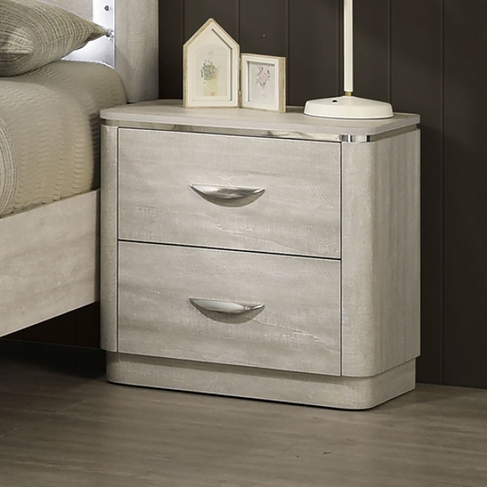 Farsund Contemporary Nightstand with Stainless Steel Finger Pulls