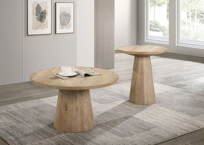 Halewood Contemporary Cocktail Table with Cone-Shaped Pedestal Base
