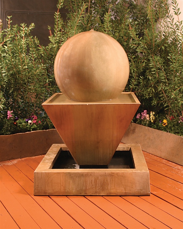 Gist Small Oblique Outdoor Fountain w/optional Ball