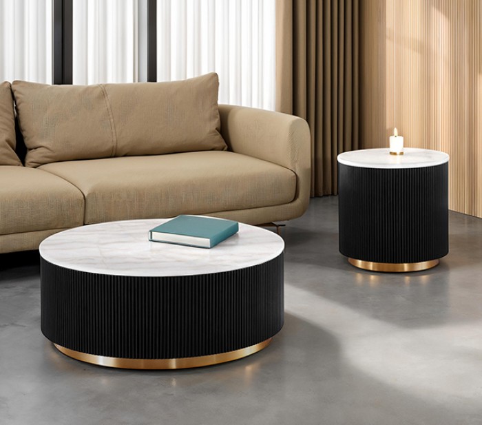 Virden Contemporary Round Cocktail Table
