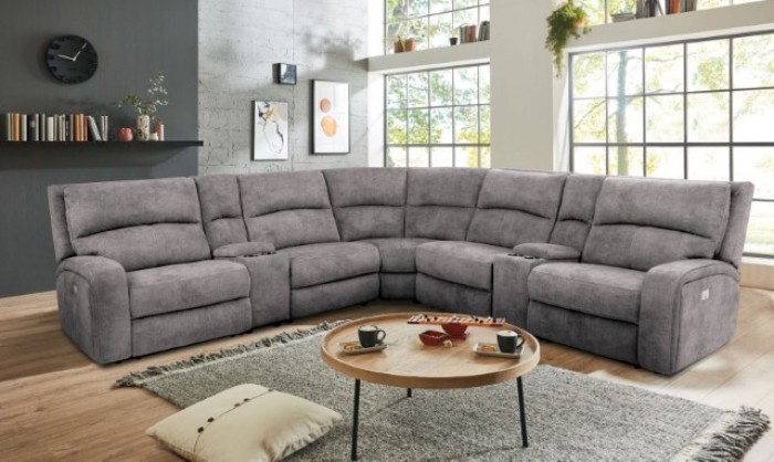 Apostolos Transitional Power Sectional Sofa