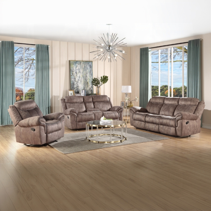 Zubaida Contemporary Two Tone Reclining Sofa