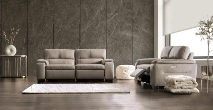 Balderico Transitional Leather Power Italian Sofa