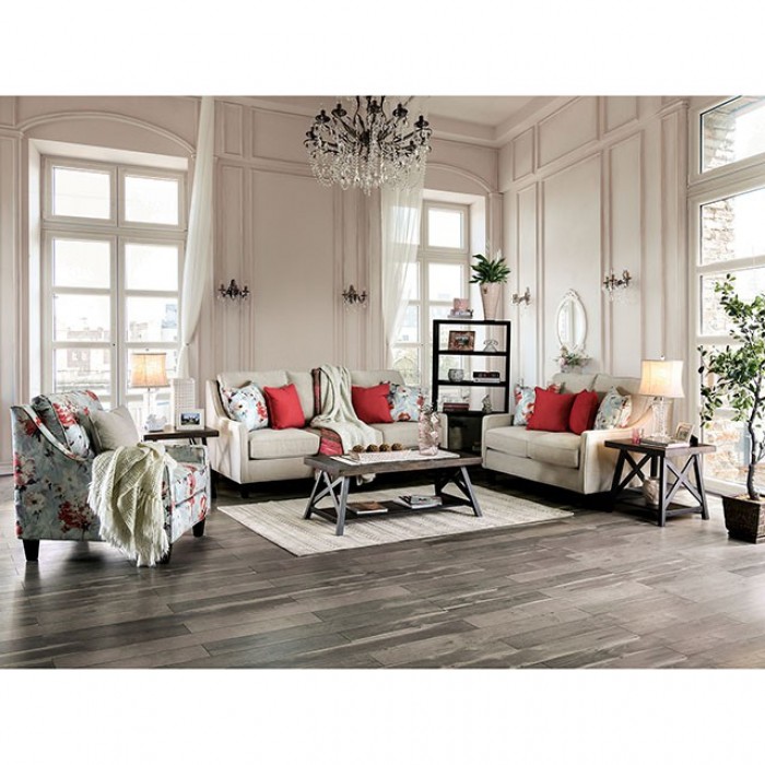 Nadene Transitional Sloped Arms Sofa