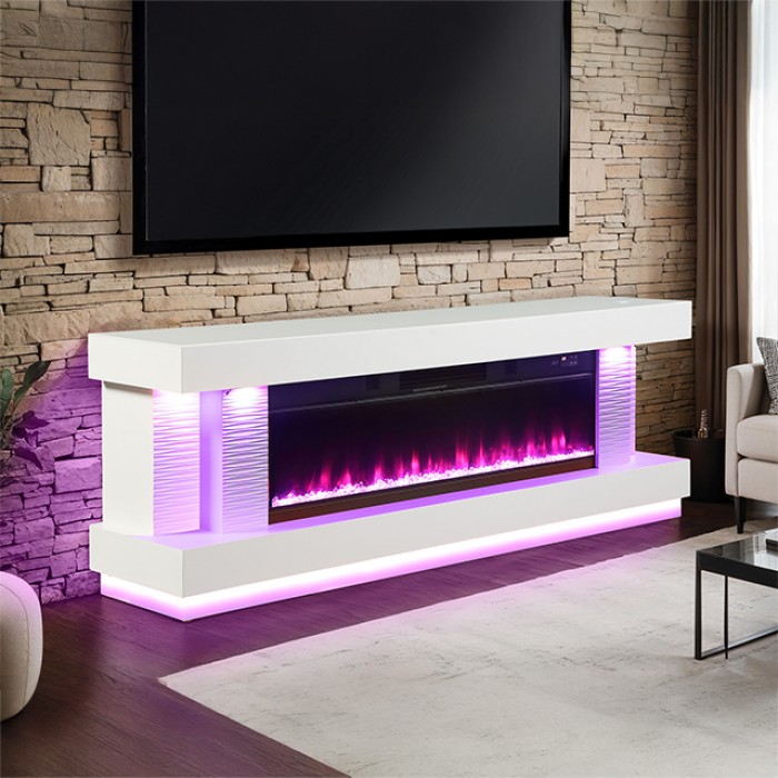 71" Peseux Contemporary TV Stand w/ Electric Fire Place