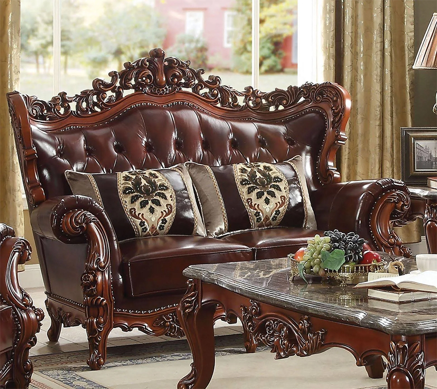 Eustoma Traditional Style Loveseat with 2 Pillows