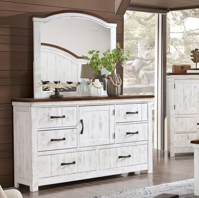 Alyson Distressed White Dresser