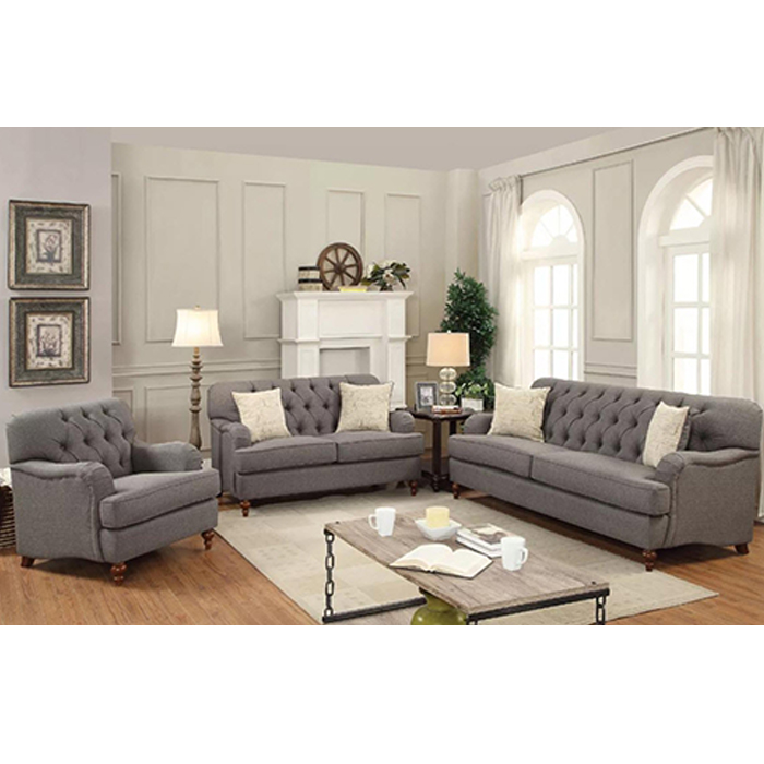 Alianza Button Tufted Sofa with 2 Pillows
