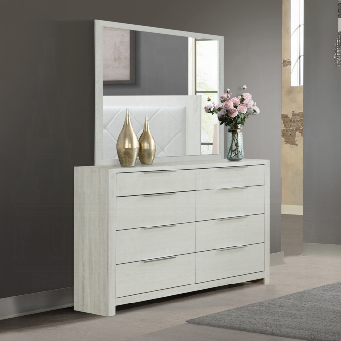 Jehoram Upholstered Beige Linen Dresser