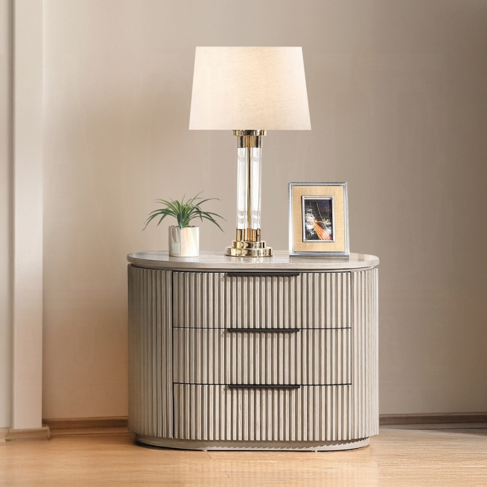 Leanna Composite Wood Light Oak Nightstand