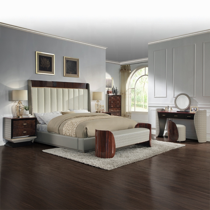 Jamonica Beige Linen Eastern King Size Bed