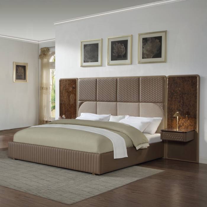 Marcelino Brown Beige Eastern King Bed