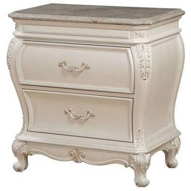 Chantelle Pearl White Granite Top Nightstand