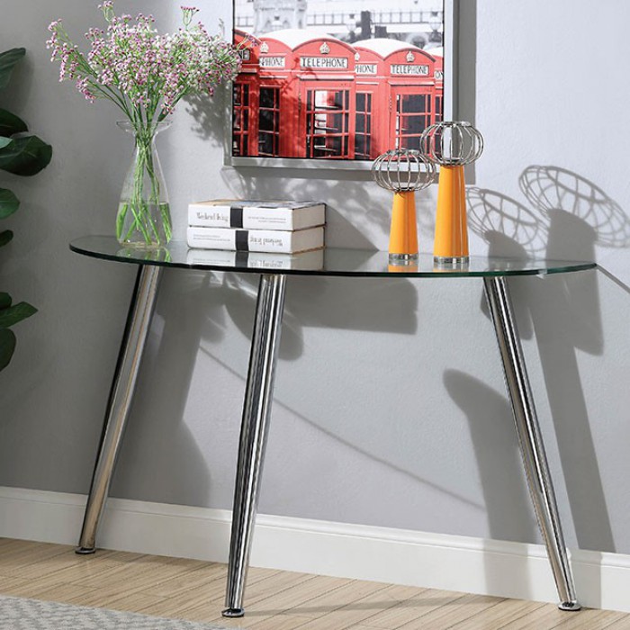 Delany Sofa Table with Tempered Glass Table Top