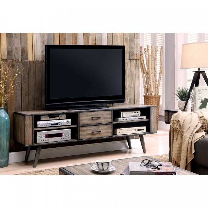 72" Vilhelm II TV Console with Storage Drawers & Open Shelves