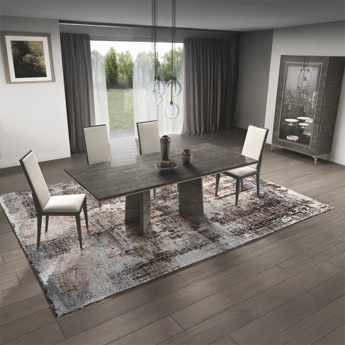 Venezia Gray Oak High Gloss Dining Table