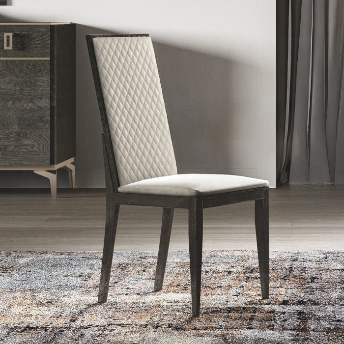 Venezia Gray Oak High Gloss Side Chair Set of 2