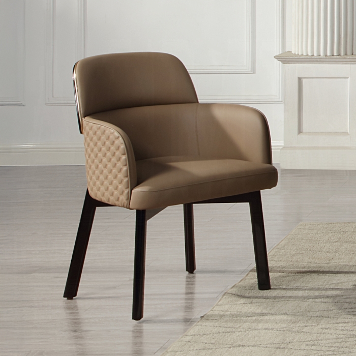 Jamonica Latte Leatherette Arm Chair Set of 2