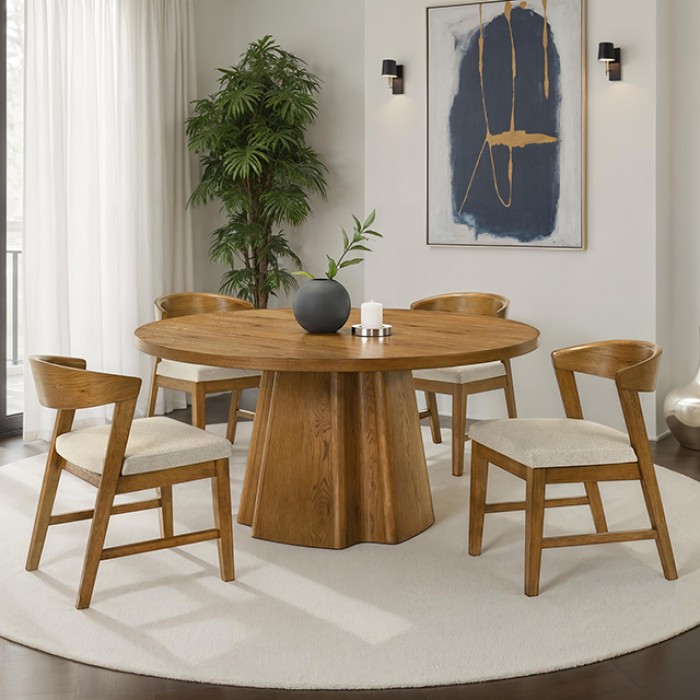 Orsino Organic Modern Walnut Round Dining Table