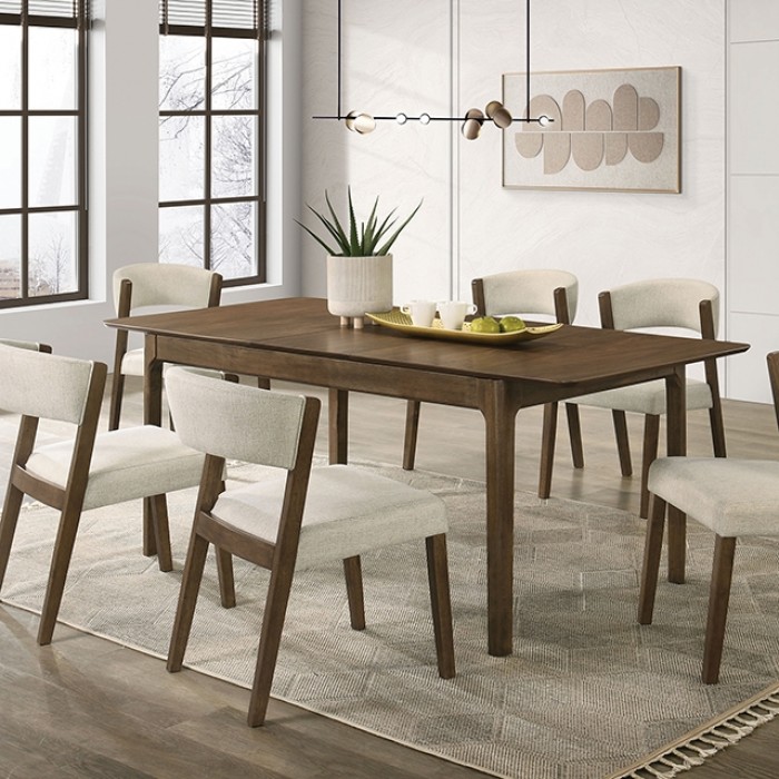 Raissa Mid-Century Modern Walnut Dining Table