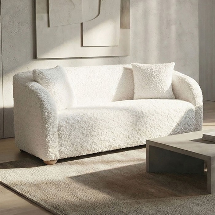 Orevis Contemporary White Loveseat
