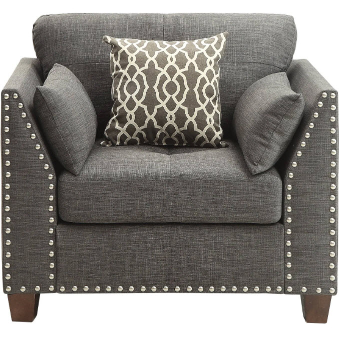 Laurissa Nailhead Chair with 3 Pillows
