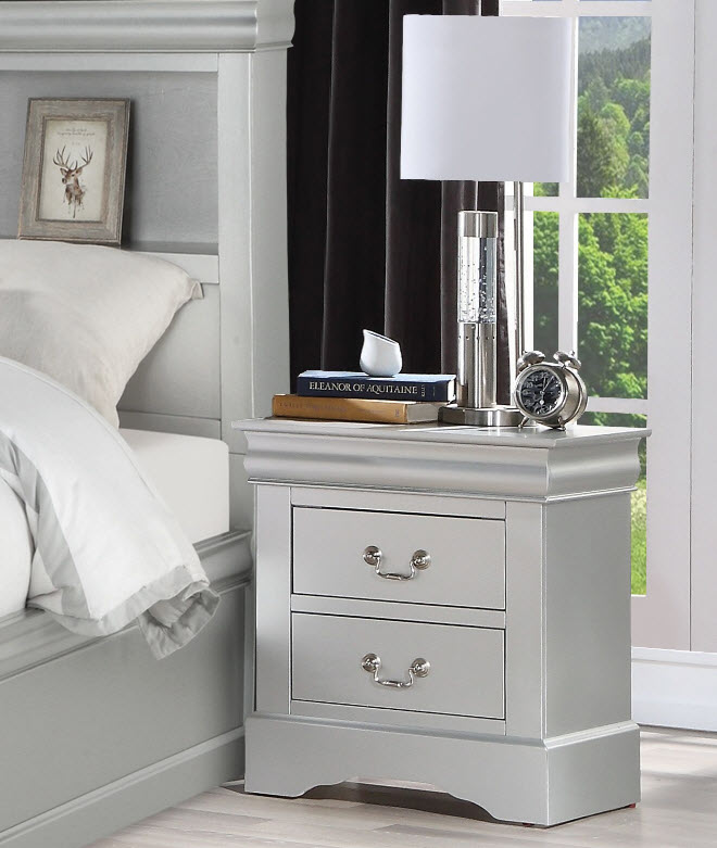 Louis Philippe III Platinum Nightstand