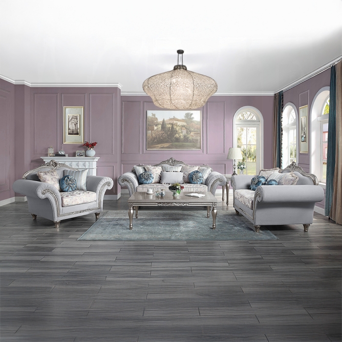 Pelumi Victorian Style Sofa with 8 Pillows