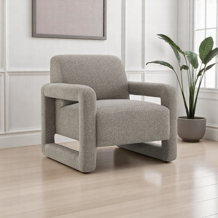 Glenda Gray Boucle Accent Chair