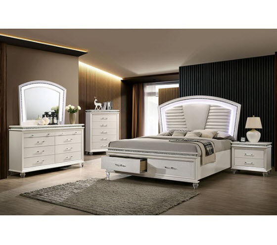 Maddie LED Headboard Platform Bed