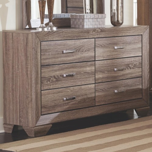Kauffman Dresser with 6 Drawers and Tapered Feet