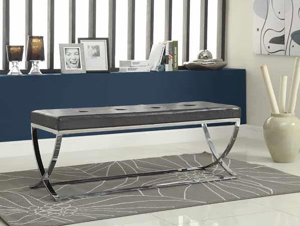 Walton Leatherette Upholstered Tufted Accent Bench