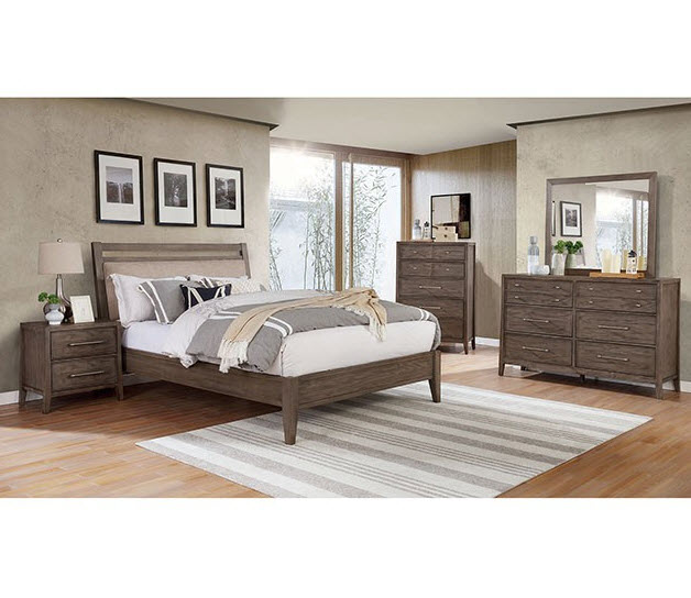 Tawana Wood Grain Finish Platform Bed