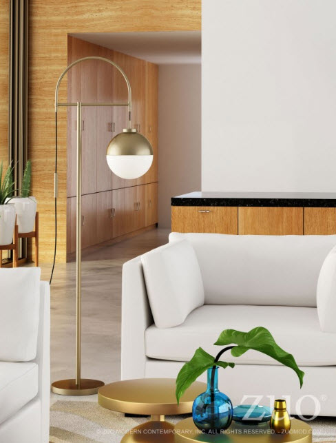 Waterloo Brushed Brass Floor Lamp