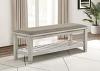 Franco Fabric Upholstered Bench with Shelf