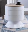Otith Contemporary Drum High Gloss Accent Table