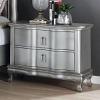 Aalok Transitional Silver USB Outlet Nightstand