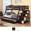 Jason Twin Over Full Bunk Bed with Storage Ladder and Trundle