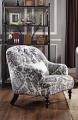Saira Button Tufted Pattern Fabric Chair with 1 Pillow