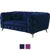 Atronia Vintage Button Tufted Fabric Loveseat