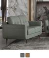 Radwan Contemporary Button Tufted Leather Loveseat