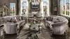 Versailles Velvet and Antique Platinum Crescent Sofa