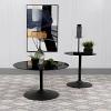 Ganso Round Metal Coffee Table With Tempered Glass Top