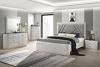 Aldgate Contemporary Bed with Vertical Reeded with Silver Line Accent