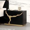 Goldsberg Contemporary Nightstand with Gold-Painted Pattern