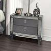 Titania Glam Night Stand with Crystal-like Acrylic Trim